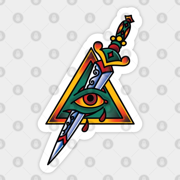 American Traditional Dagger of Providence Sticker by OldSalt